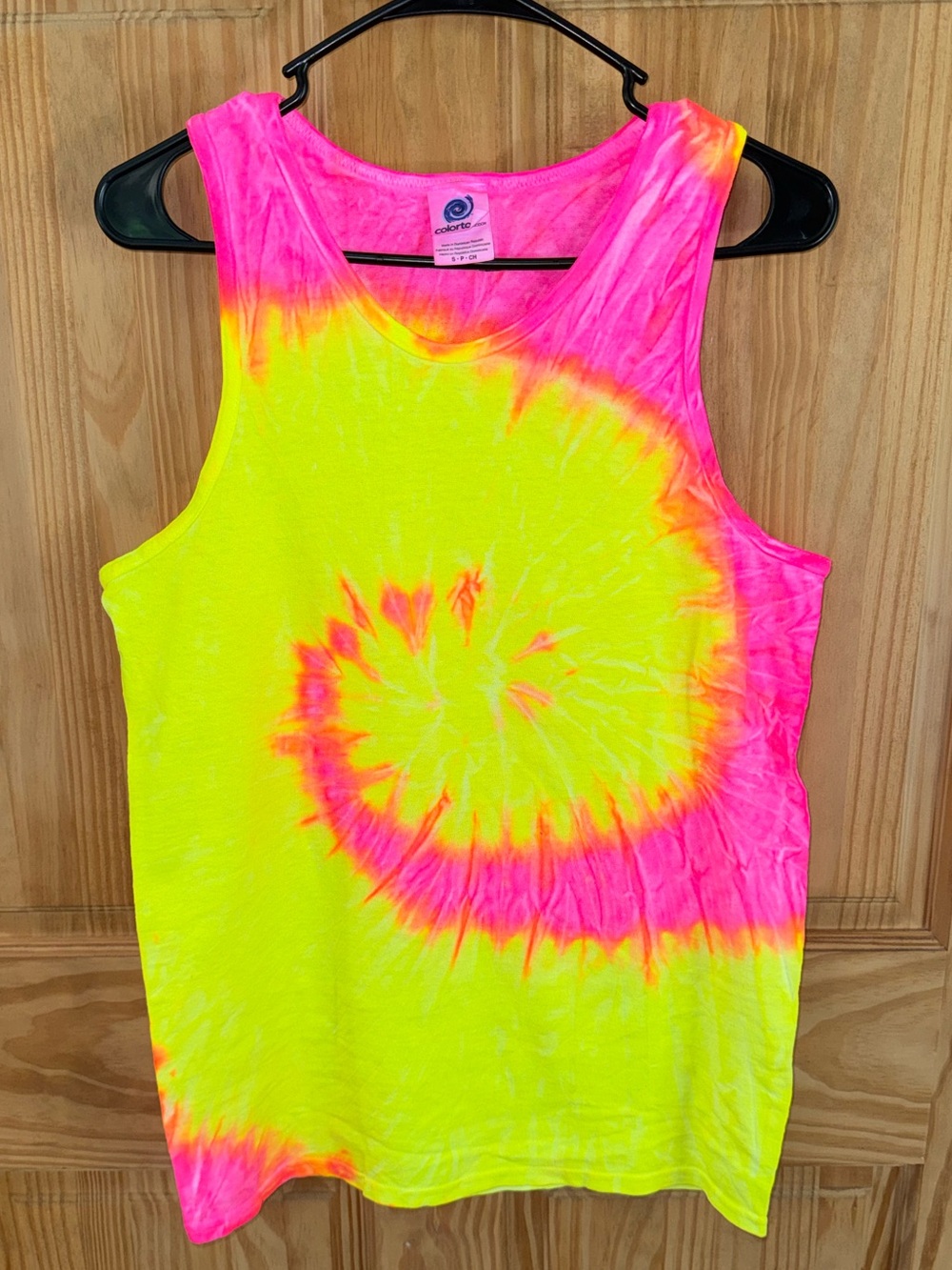 Colortone Yellow/Pink Tye Dye Tank Top